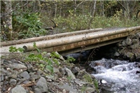 中部山岳國立公園常見橋樑(鋼構建築以木材包覆)