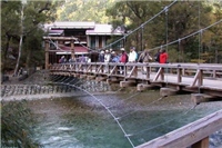 中部山岳國立公園上高地木構造河童橋(吊橋)