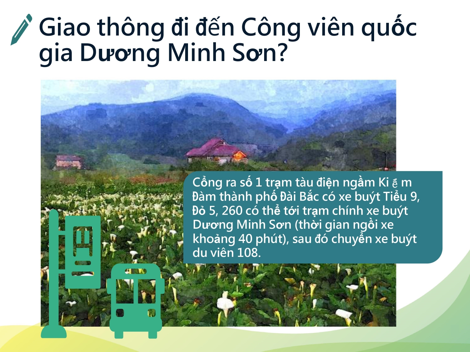 Giao thông đi đến Công viên quốc gia Dương Minh Sơn?